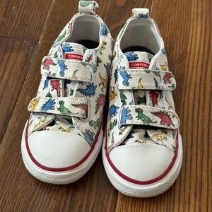 Converse Kids Sneakers with Dinosaur Print - Red, Blue, Green, Yellow
